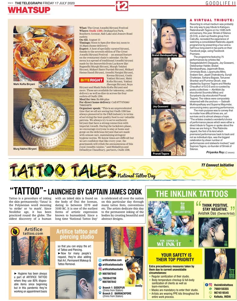 Tattoo Tales- National Tattoo Day on the Telegraph T2 in the TT Connect Initiative by We Make us.