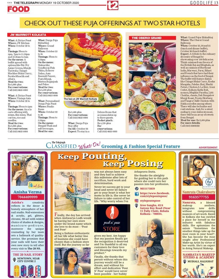 Grooming & Fashion Special Feature has been published on Classified Whats On of The Telegraph T2.