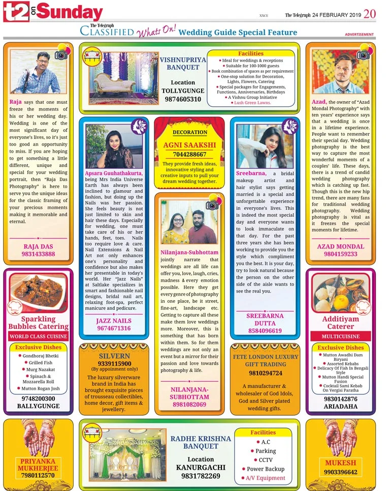 Classified Whatson Wedding Guide Special Feature On The Telegraph T2.