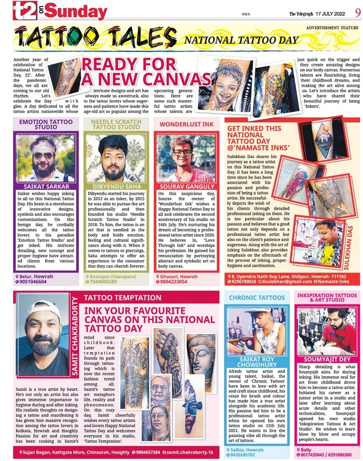 Tattoo Tales in association with t2 The Telegraph TT Connect Initiative