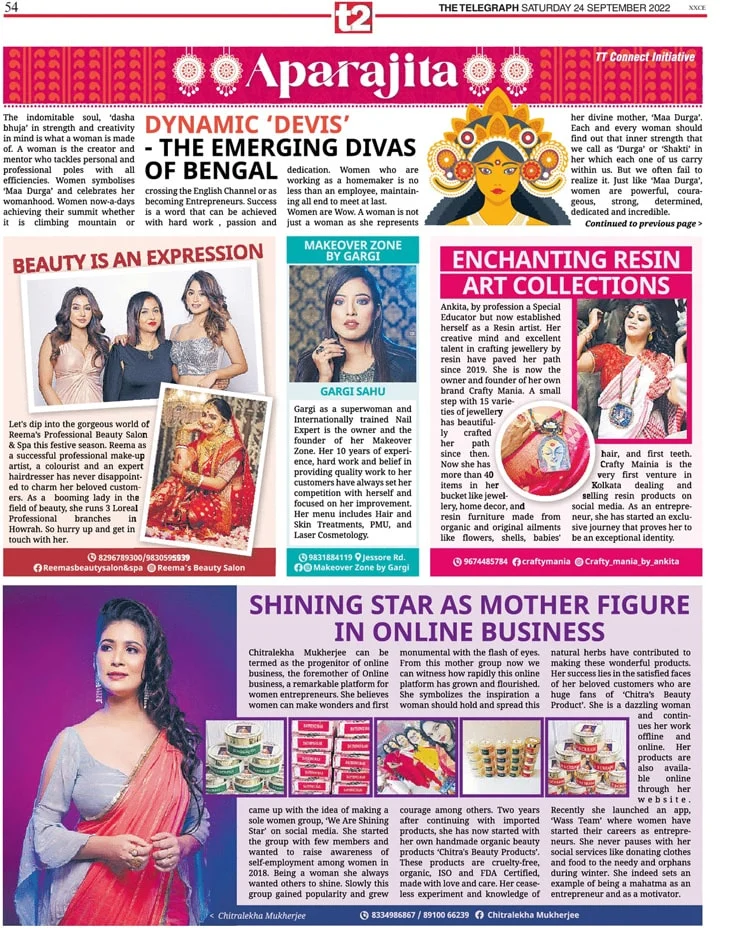 Aparajita We Make Us Telegraph T2 TT Connect initiative